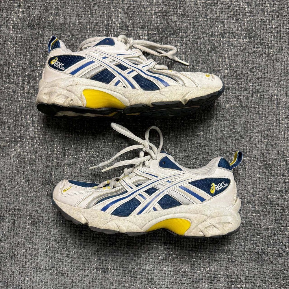 Asics Gel 1140 Sneakers Womens 7.5 White Navy Blue Y2K Tech Runner TN862